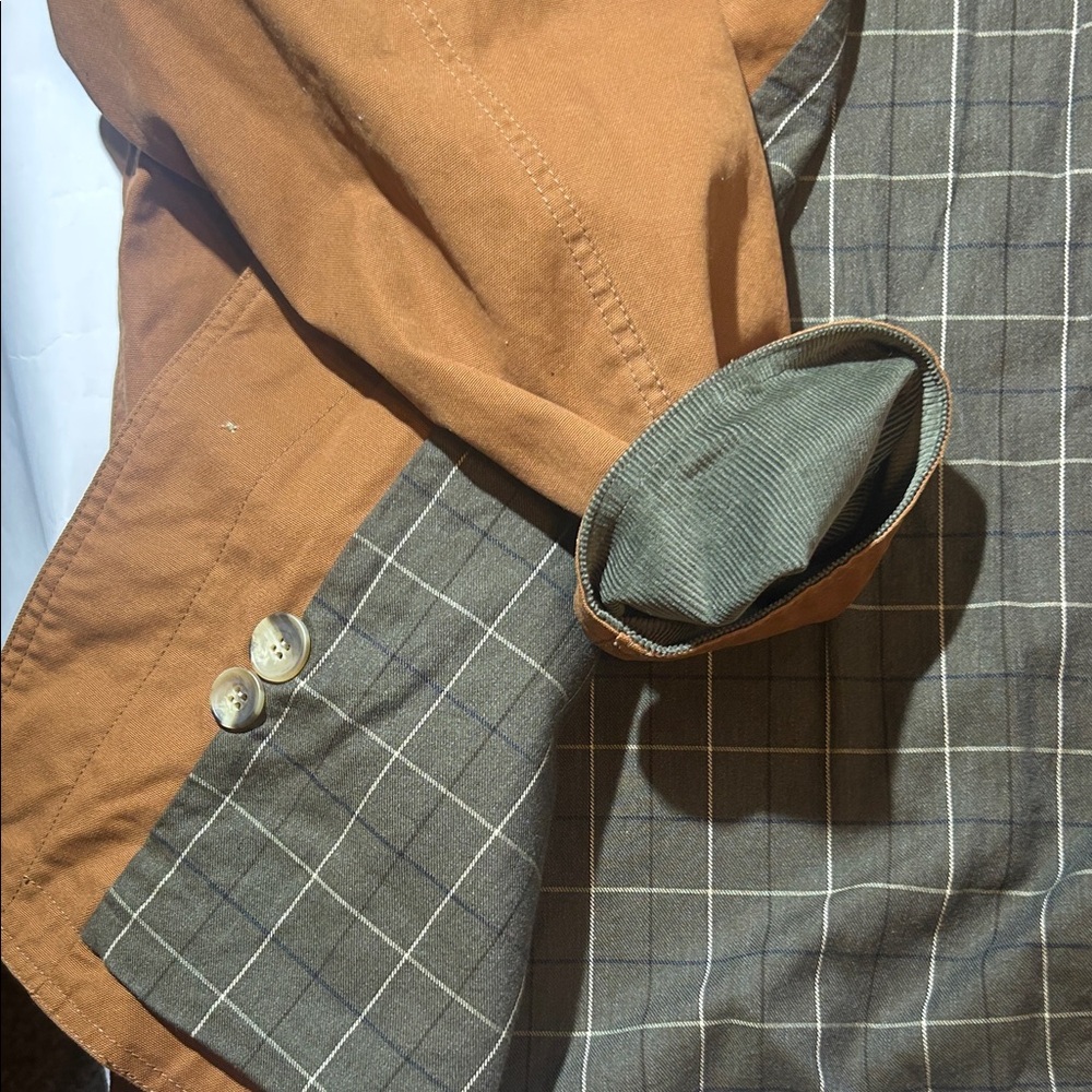 Lands' End ‘The Field Coat’ - XL 46-48 Regular - Brown Jacket with Green Collar - Picture 3 of 4
